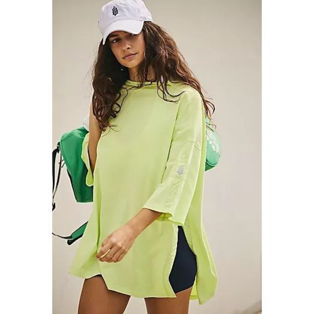 Free people throw over tunic color sour citrus size small